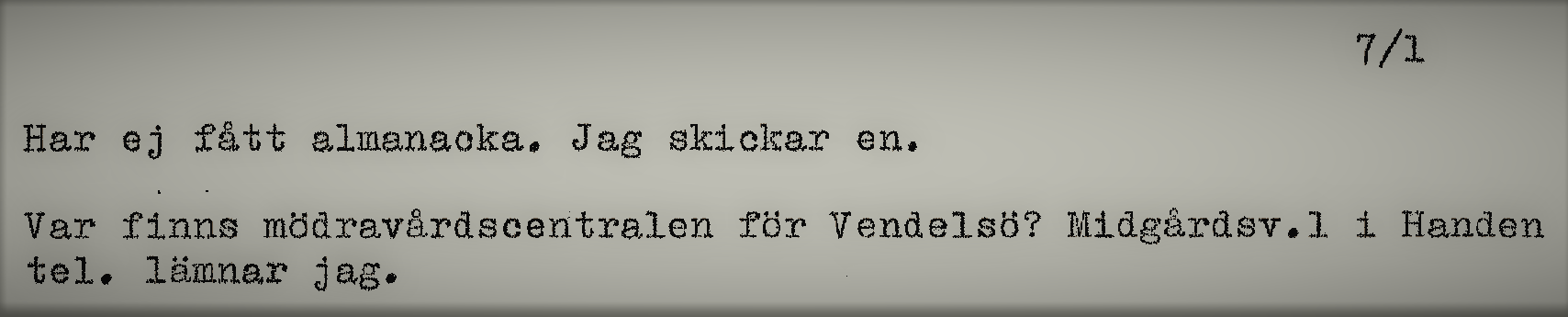 Utdrag ur Fröken Landstings protokoll, referat över vanliga frågor folk ringt in och ställt.